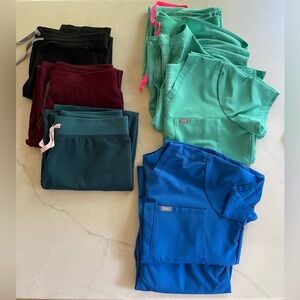 Figs Livingston Teal Scrub Pant